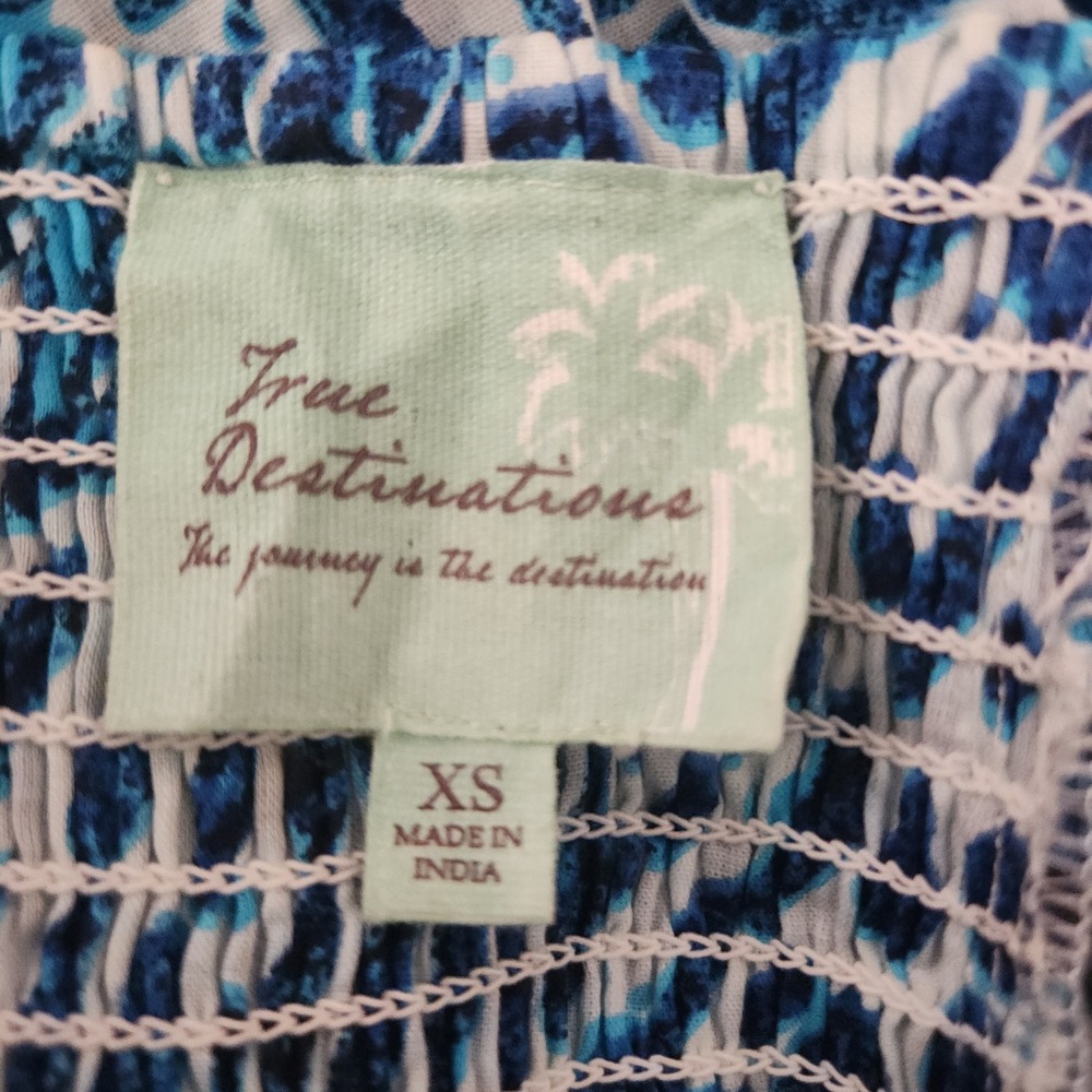 True Destinations Resort Tiered Blue Animal Print Maxi Dress XS NWT - Picture 5 of 6